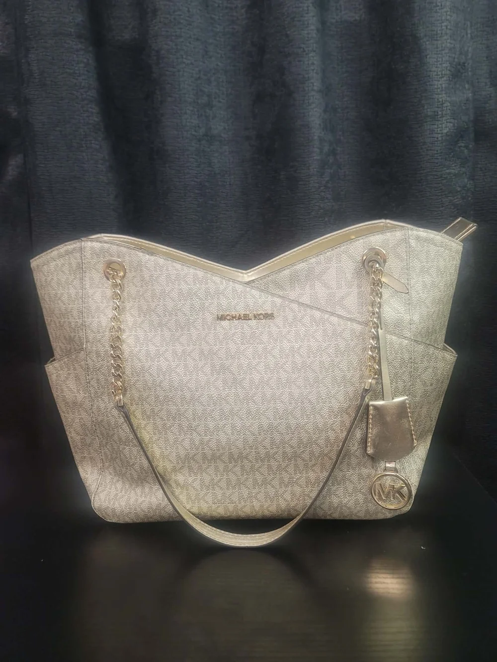 Michael Kors Gold Tote Bag with Chain Handles